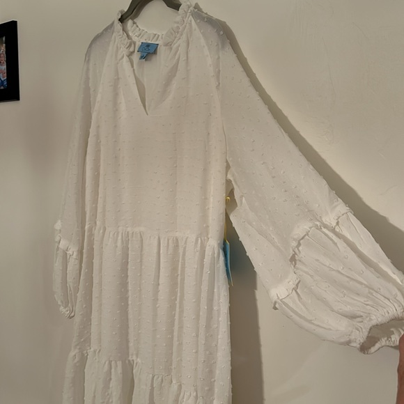 🎈3/$25🎈NWT CeCe Clip Dot Ruffled Shift Dress - Picture 6 of 11